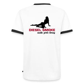 DIESEL SMOKE MAKE HORNY - T-shirt contrasté Homme - blanc/noir - Dos - AI Model Male 178 dark (178cm)