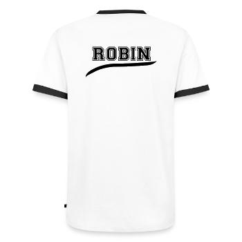 robin_2 - Men's Ringer Shirt - white/black - Back - AI Model Male 178 dark (178cm)
