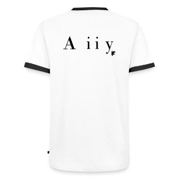Agility Schrift ein Hund im Tunnel - Männer Kontrast-T-Shirt - Weiß/Schwarz - Hinten - AI Model Male 178 dark (178cm)