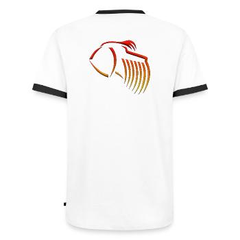 German Schnauzer - Men's Ringer Shirt - white/black - Back - AI Model Male 178 dark (178cm)