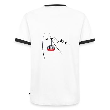 jackson hole gondola - Men's Ringer Shirt - white/black - Back - AI Model Male 178 dark (178cm)
