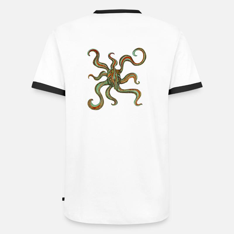 Abstract octopus - Men's Ringer Shirt - white/black