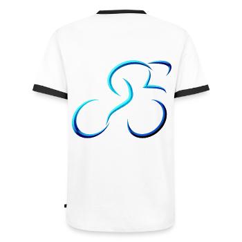 cyclist cycling bmx bike sport mountain biking hobby - Men's Ringer Shirt - white/black - Back - AI Model Male 178 dark (178cm)