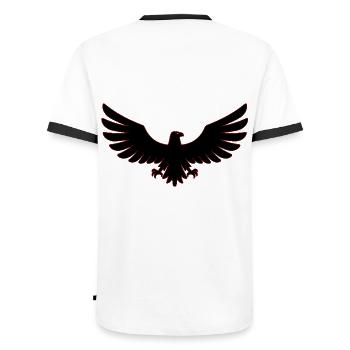 Eagle Eagles Eagle bird bird falcon hawk symbol art - Men's Ringer Shirt - white/black - Back - AI Model Male 178 dark (178cm)