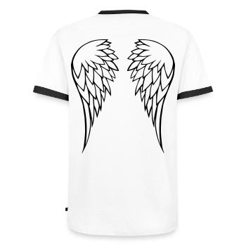 Wings - Men's Ringer Shirt - white/black - Back - AI Model Male 178 dark (178cm)