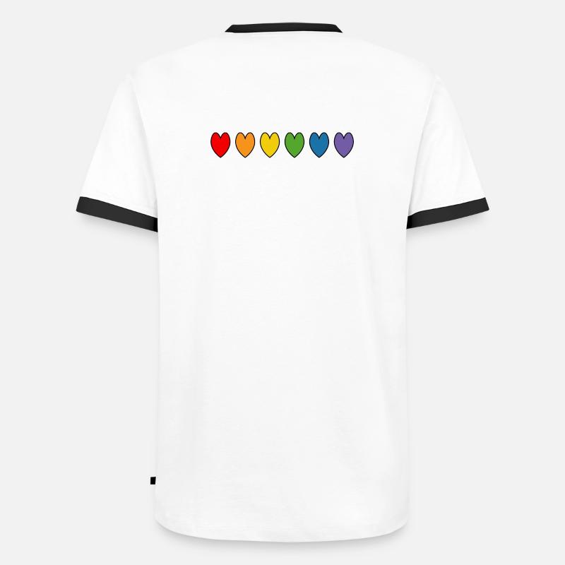 Rainbow Hearts - Men's Ringer Shirt - white/black