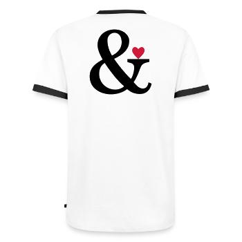 Ampersand Herz - Liebe Geschenk Zeichen der Liebe - Männer Kontrast-T-Shirt - Weiß/Schwarz - Hinten - AI Model Male 178 dark (178cm)