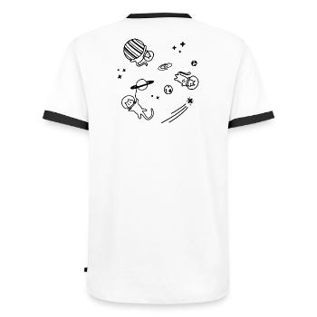 Cats Universe | Cat Universe | Sketch Line Art - Men's Ringer Shirt - white/black - Back - AI Model Male 178 dark (178cm)