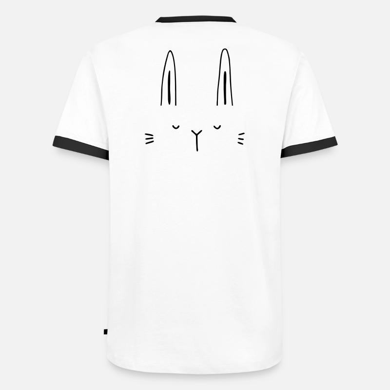 Hase Hasengesicht Gesicht Geschenkidee - Männer Kontrast-T-Shirt - Weiß/Schwarz