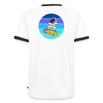 Astronaut, Weltraum, Kosmonaut - Männer Kontrast-T-Shirt - Weiß/Schwarz - Hinten - AI Model Male 178 dark (178cm)