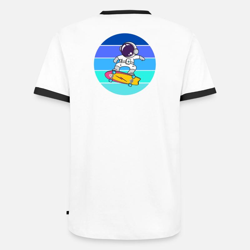 astronaut, space, cosmonaut - Men's Ringer Shirt - white/black