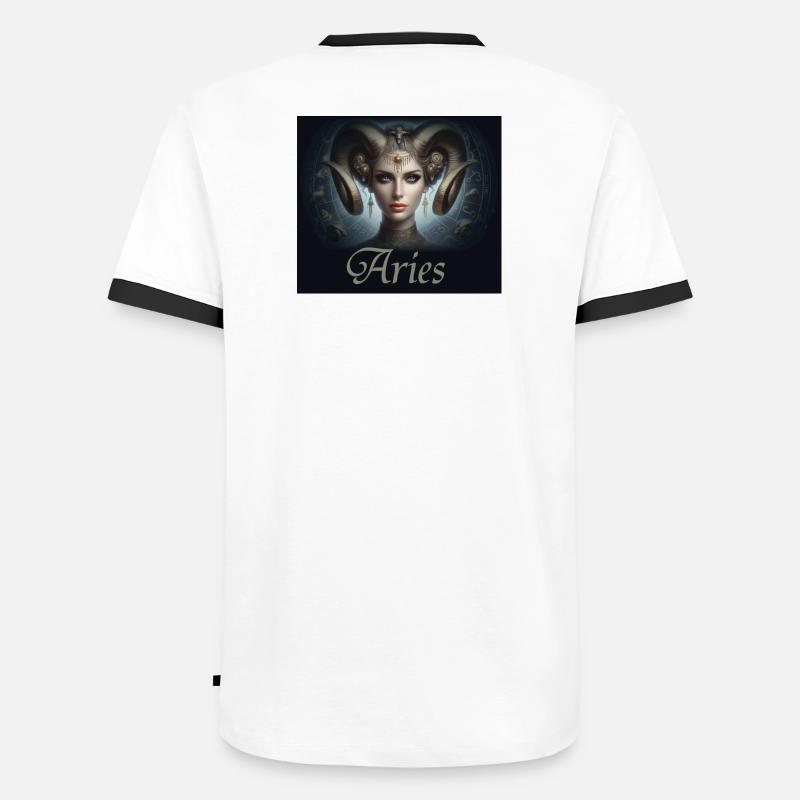 Aries - Sternzeichen Widder - Männer Kontrast-T-Shirt - Weiß/Schwarz
