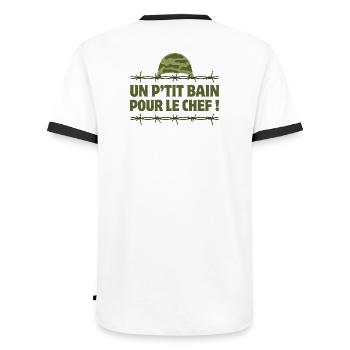 septième compagnie, 7ème compagnie, Pitivier - T-shirt contrasté Homme - blanc/noir - Dos - AI Model Male 178 dark (178cm)