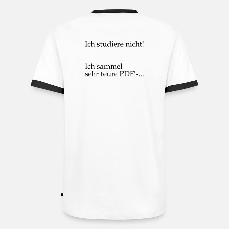 Unispruch "sehr teure PDFs" Geschenk, Studenten - Männer Kontrast-T-Shirt - Weiß/Schwarz