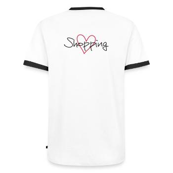 shopping heart i love shopping gift - Men's Ringer Shirt - white/black - Back - AI Model Male 178 dark (178cm)