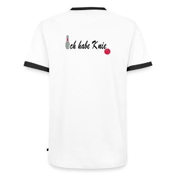 Bowling knee - Men's Ringer Shirt - white/black - Back - AI Model Male 178 dark (178cm)