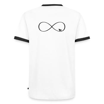 Dog Infinite Love - Conception du chien - T-shirt contrasté Homme - blanc/noir - Dos - AI Model Male 178 dark (178cm)