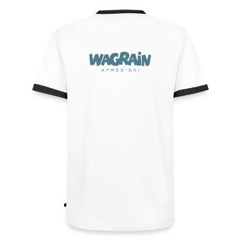 Wagrain Après-Ski Wintersport (Blau) - Männer Kontrast-T-Shirt - Weiß/Schwarz - Hinten - AI Model Male 178 dark (178cm)