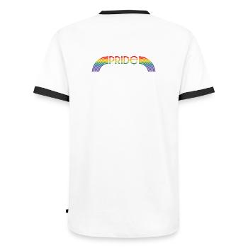 lgbtqi pride arc-en-ciel LGBT lgbtqi queer - T-shirt contrasté Homme - blanc/noir - Dos - AI Model Male 178 dark (178cm)