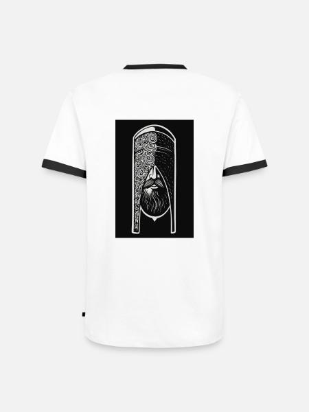 Schatten des Highlanders - Männer Kontrast-T-Shirt - Weiß/Schwarz