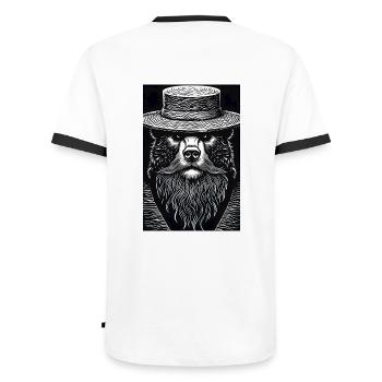 The Silent Grizzly - Men's Ringer Shirt - white/black - Back - AI Model Male 178 dark (178cm)