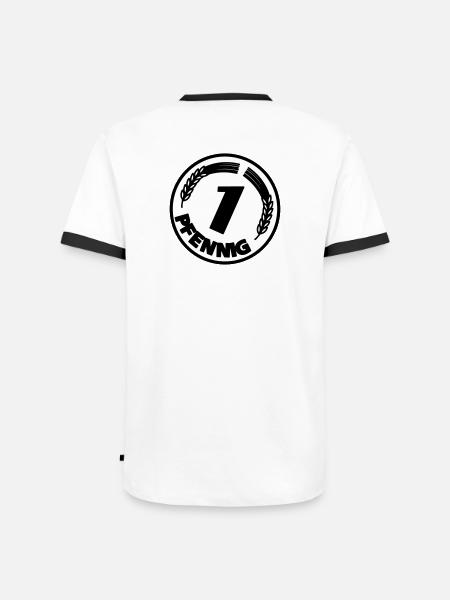 Pfennig - Männer Kontrast-T-Shirt - Weiß/Schwarz