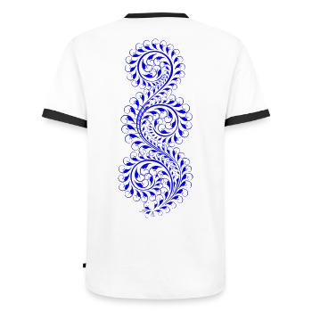 Damask - Men's Ringer Shirt - white/black - Back - AI Model Male 178 dark (178cm)