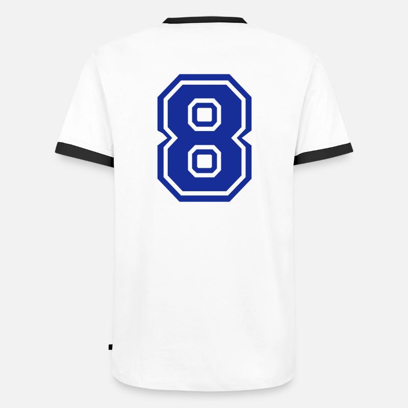8 - Men's Ringer Shirt - white/black