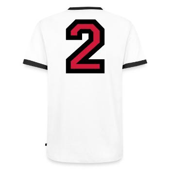 Le Numéro Deux 2 - T-shirt contrasté Homme - blanc/noir - Dos - AI Model Male 178 dark (178cm)