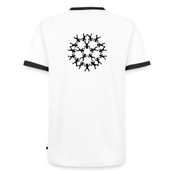vol_relatif_inca - Men's Ringer Shirt - white/black - Back - AI Model Male 178 dark (178cm)