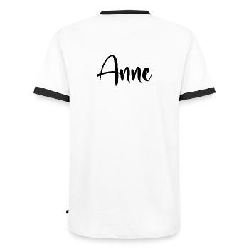 Vorname - Anne - Männer Kontrast-T-Shirt - Weiß/Schwarz - Hinten - AI Model Male 178 dark (178cm)