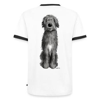Süßer Irischer Wolfshund - Männer Kontrast-T-Shirt - Weiß/Schwarz - Hinten - AI Model Male 178 dark (178cm)