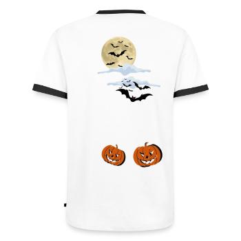 La veille d’Halloween - T-shirt contrasté Homme - blanc/noir - Dos - AI Model Male 178 dark (178cm)