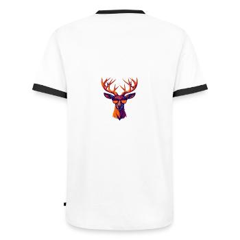 Retro Deer Revolt - Men's Ringer Shirt - white/black - Back - AI Model Male 178 dark (178cm)
