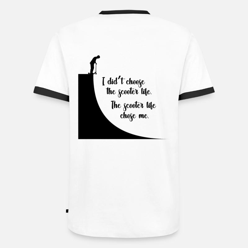 Roller Leben - Männer Kontrast-T-Shirt - Weiß/Schwarz