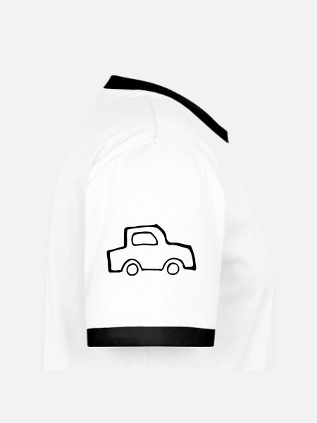 car - T-shirt contrasté Homme - blanc/noir - Droite