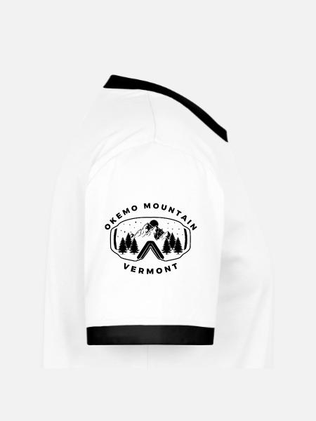 Okemo Vermont Mountain - Men's Ringer Shirt - white/black - Right