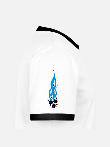 flammen - Men's Ringer Shirt - white/black - Right