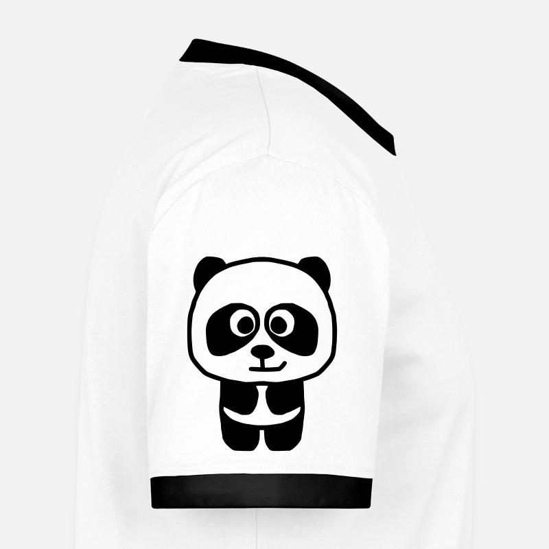 Panda - Männer Kontrast-T-Shirt - Weiß/Schwarz
