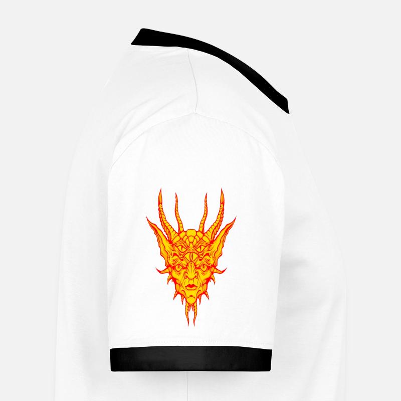 Feuer-Dämon - Männer Kontrast-T-Shirt - Weiß/Schwarz