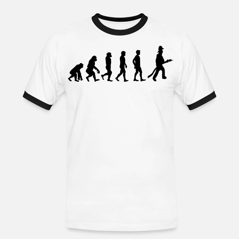 Fire evolution - Men's Ringer Shirt - white/black