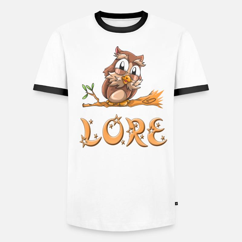 Ugle Lore - Kontrast-T-skjorte for menn - hvit/svart