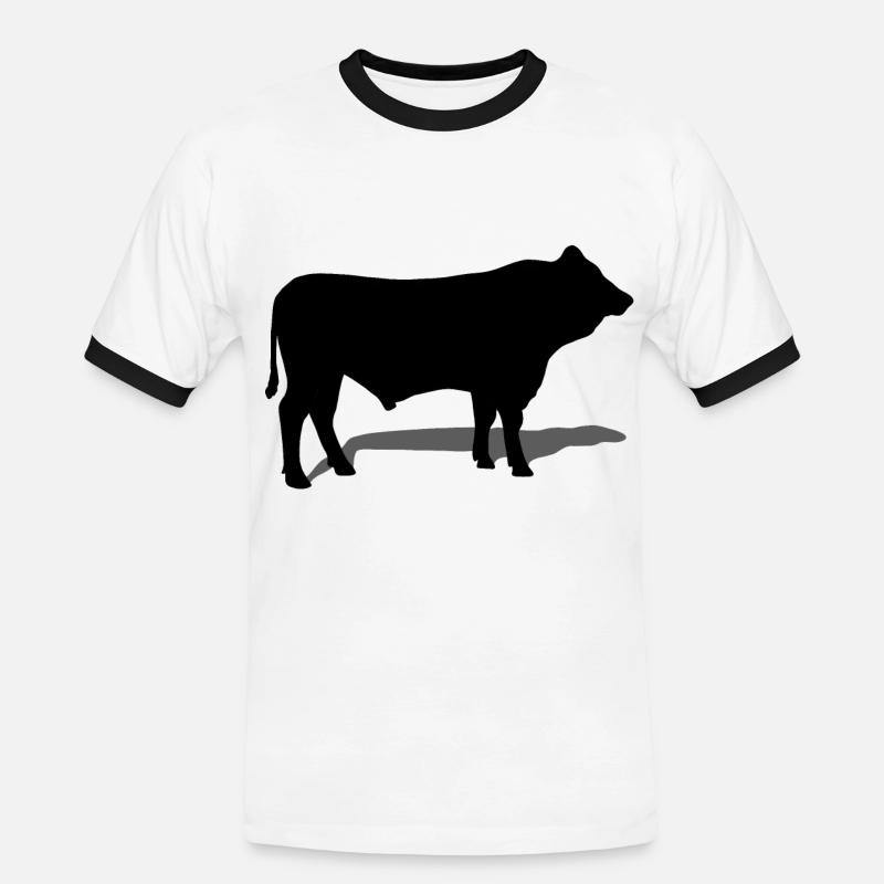 bull - Men's Ringer Shirt - white/black