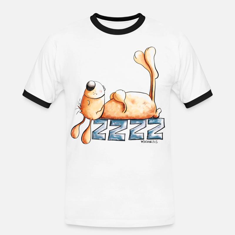 Sleeping Rabbit I Rabbit Rabbit - Men's Ringer Shirt - white/black