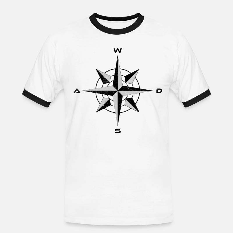WASD Error Distressed - Männer Kontrast-T-Shirt - Weiß/Schwarz