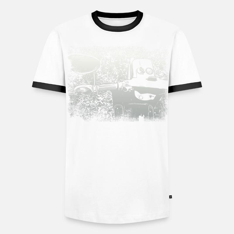 Simson Schwalbe KR51 - Männer Kontrast-T-Shirt - Weiß/Schwarz