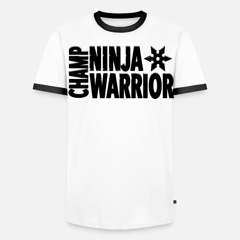 Chase Ninja Warrior – Strong Action Statement - Männer Kontrast-T-Shirt - Weiß/Schwarz