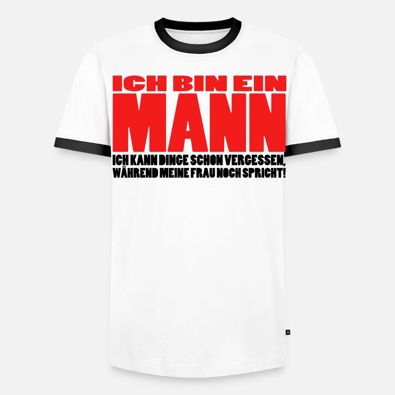 mann spruch witzig männer ehemann ehe - Männer Kontrast-T-Shirt - Weiß/Schwarz
