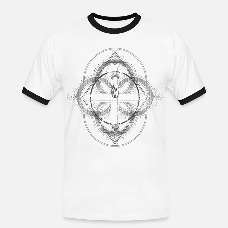 Insects Psychedelic Bug Pattern - Men's Ringer Shirt - white/black