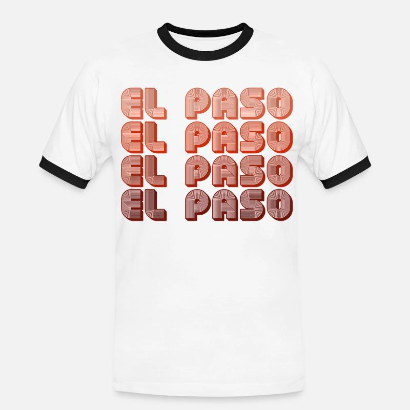 El Paso Gradient Retro Muster - Männer Kontrast-T-Shirt - Weiß/Schwarz